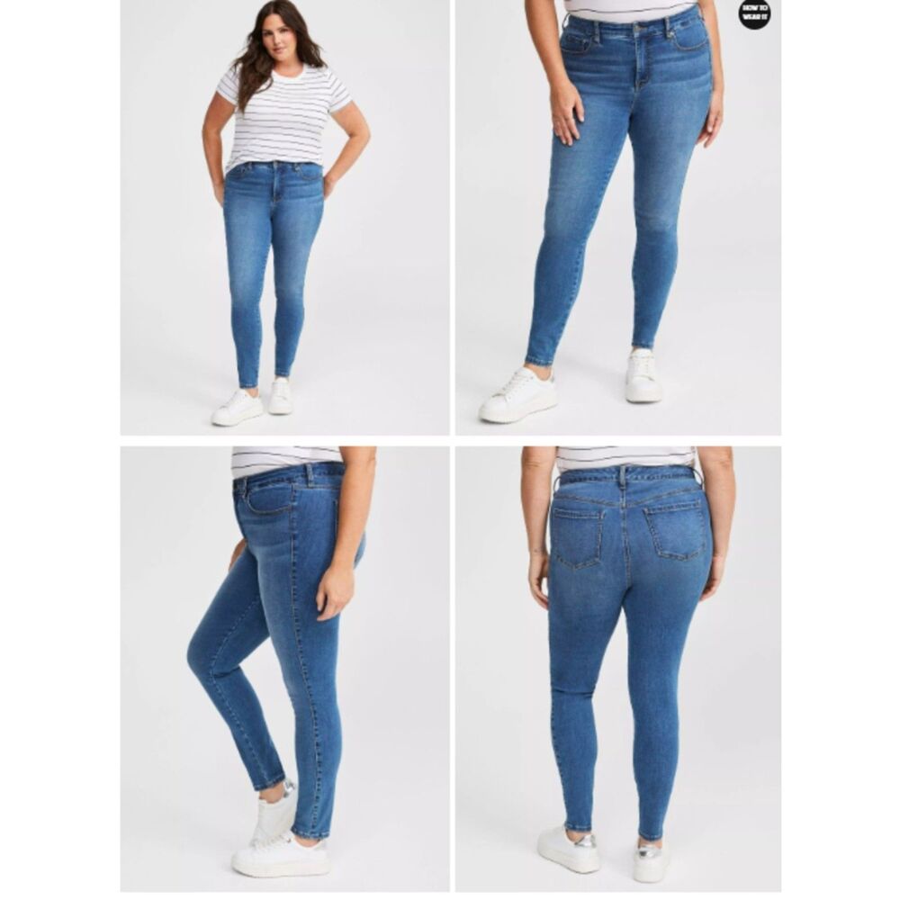 Torrid Trio Fit Skinny Jeans Size 10-14 Regular High Rise Limitless Stretch Blue